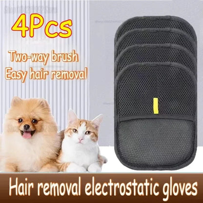 Upgrated Pet Hair Remover Brush Double-Sided Fur Hair Deshedding Brush Glove for Dog Cat for Deshedding Cleaning Carpets Sofas